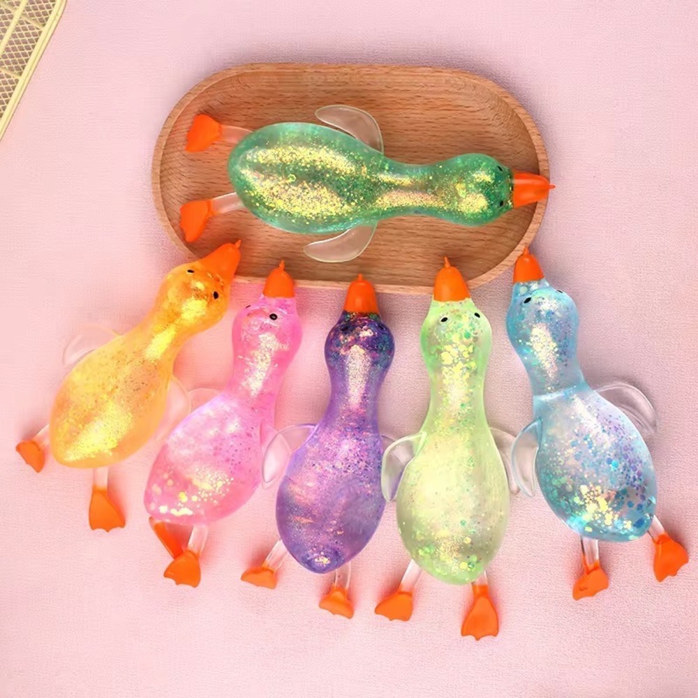 ONE Maltose Filled Squishy Duck Glitter Sensory Fidget Toy Random Color